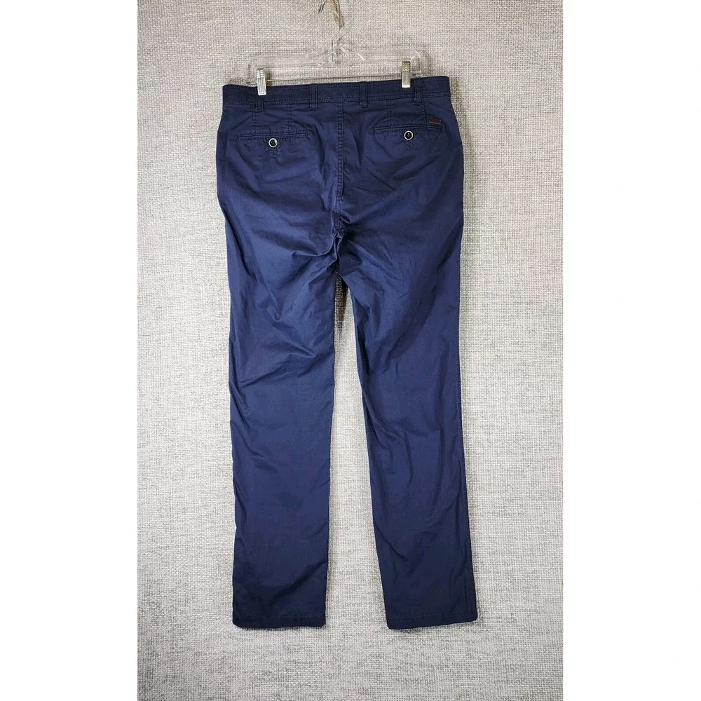 Bruhl Bros.® Nizza Stretch Cotton Trousers Mens 36x33.5 Navy Blue German Made